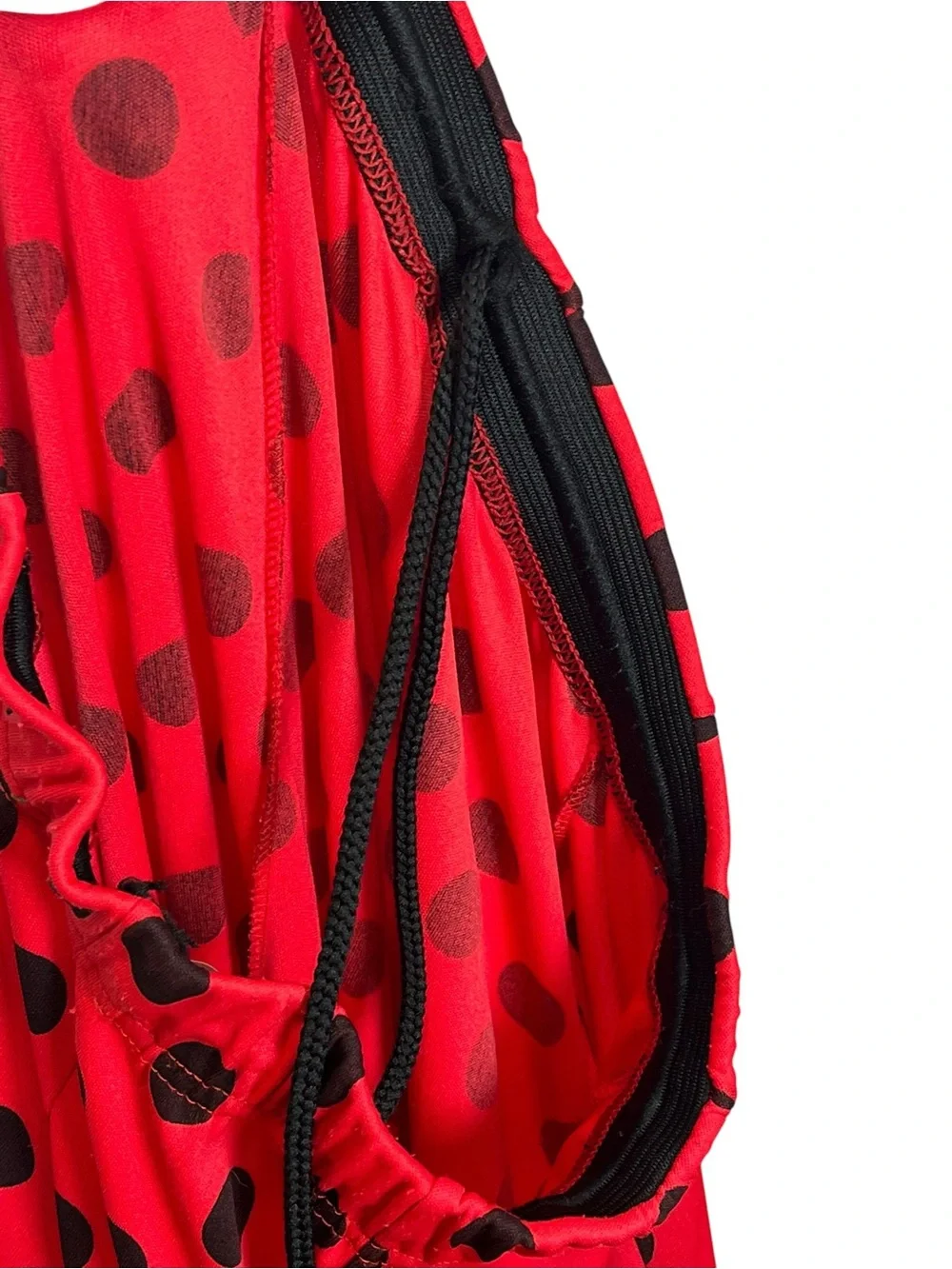 Vintage Star Styled Red Black Polka Dot Dance Costume Child M Drawstring Waist